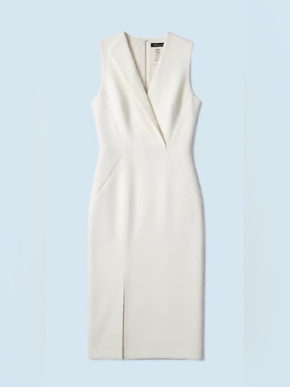 Ted Baker White Sleeveless V-Neck Midi Dress